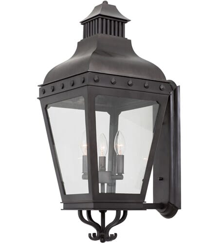 Kalco Winchester 3-Light Outdoor Wall Light in Aged Iron