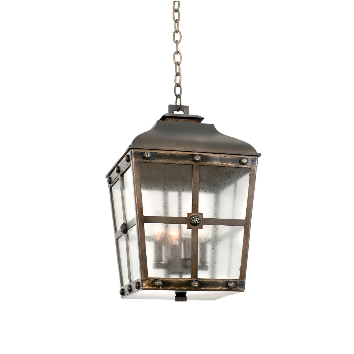 Kalco Sherwood Outdoor 4-Light 23" Outdoor Hanging Light in Aged Bronze