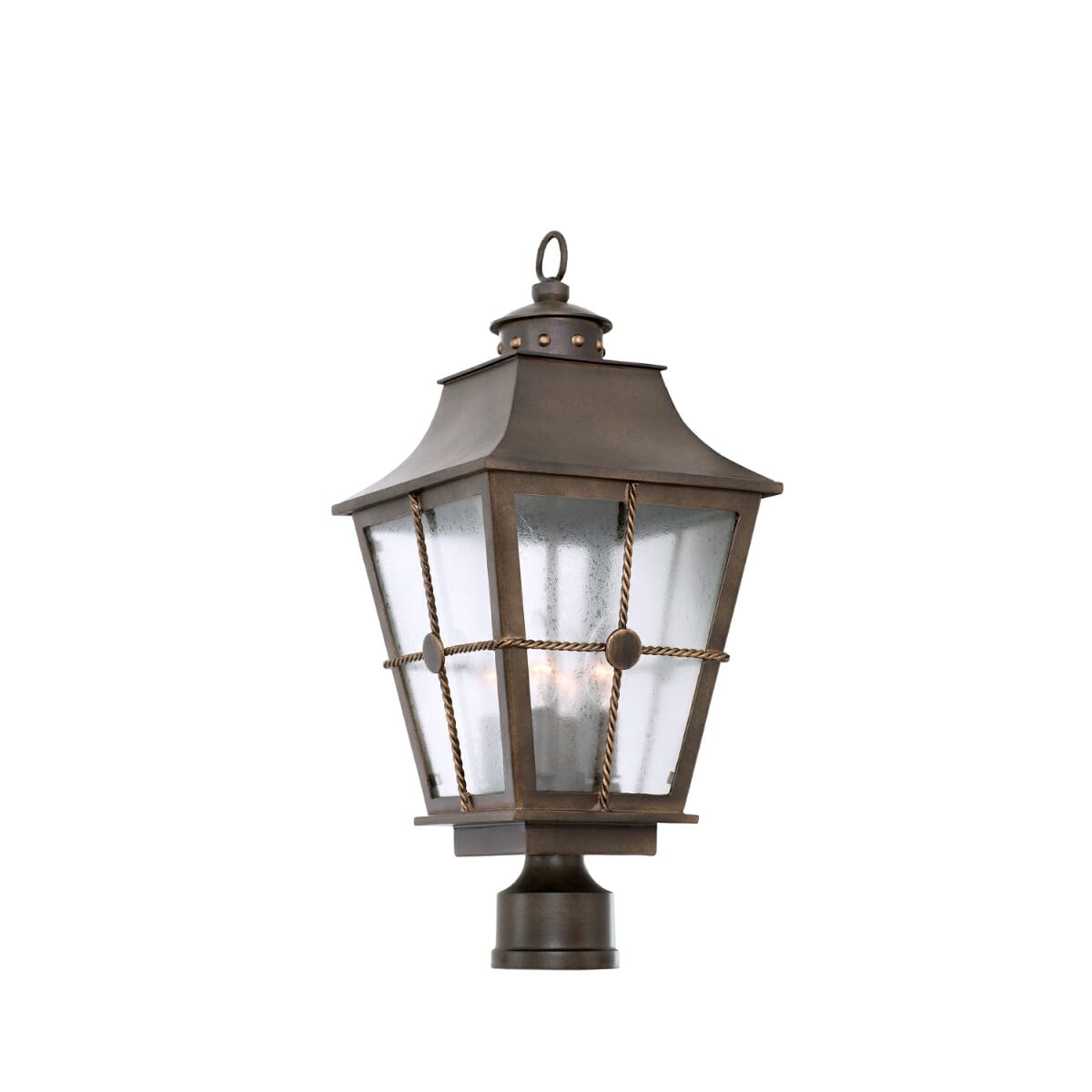 Kalco Belle Grove 4-Light 24" Outdoor Post Light in Aged Bronze