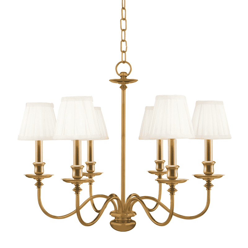 Hudson Valley Menlo Park 6-Light Chandelier in Aged Brass