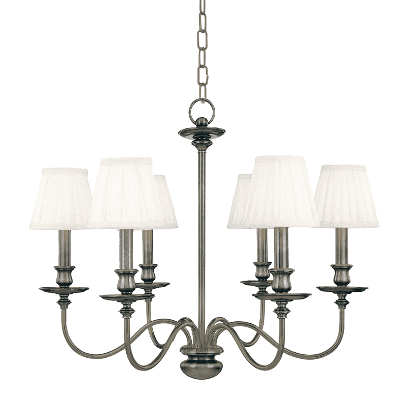 Hudson Valley Menlo Park 6-Light Chandelier in Antique Nickel