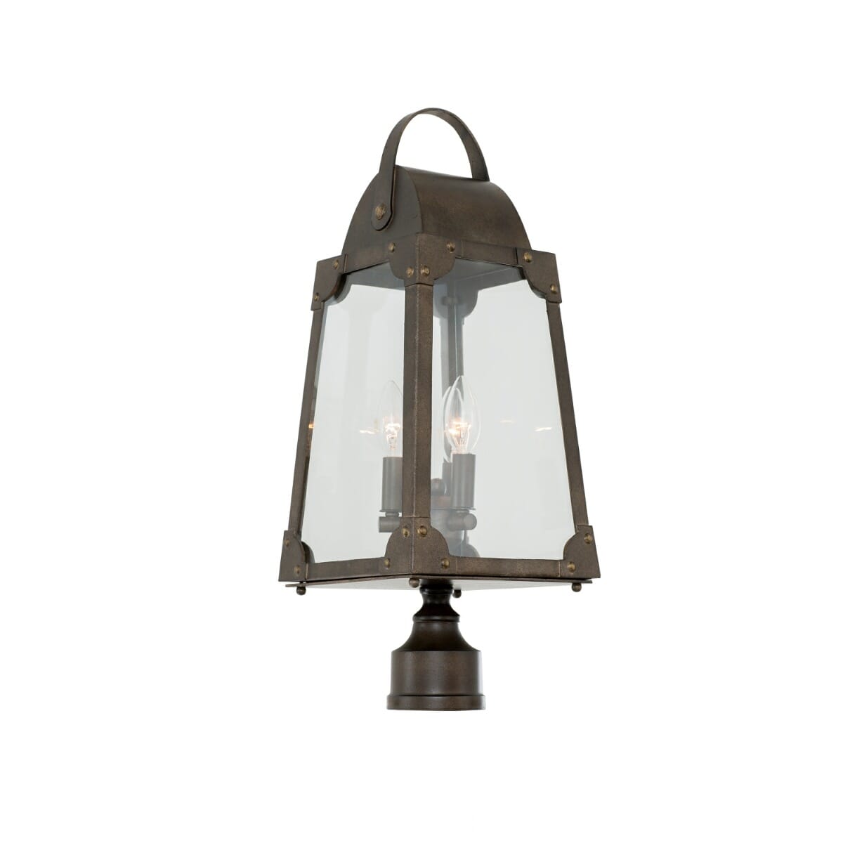 Kalco Arlington 3-Light 24" Outdoor Post Light in Aged Bronze