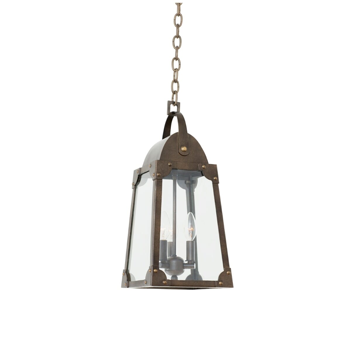 Kalco Arlington 3-Light 22" Outdoor Hanging Light in Aged Bronze