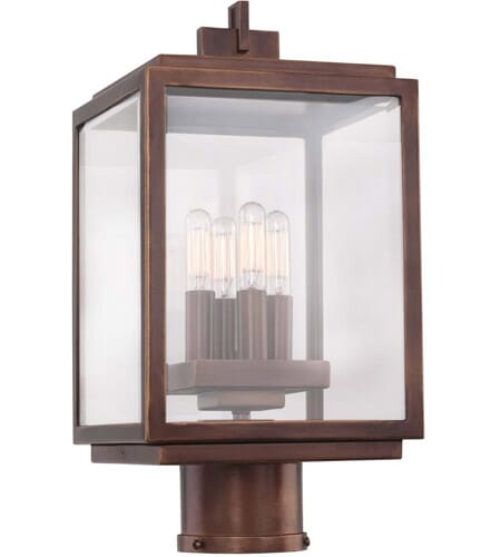 Kalco Chester 4-Light Outdoor Post Light in Copper Patina