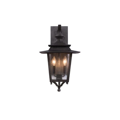 Kalco Saddlebrook Outdoor 2-Light 21" Outdoor Wall Light in Aged Iron