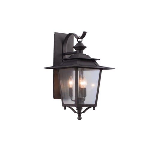 Kalco Saddlebrook Outdoor 3-Light 14" Outdoor Wall Light in Aged Iron