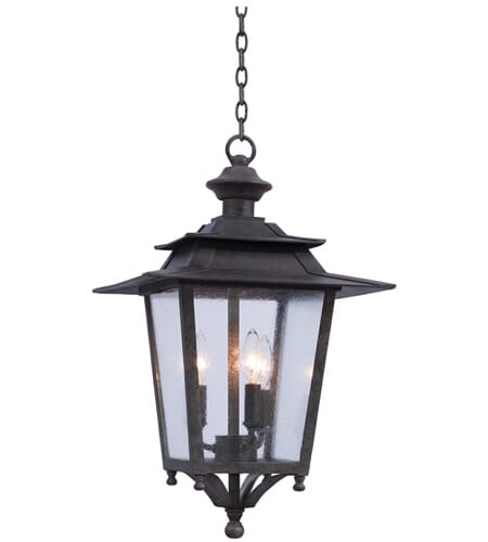 Kalco Saddlebrook 3-Light Outdoor Pendant Light in Aged Iron