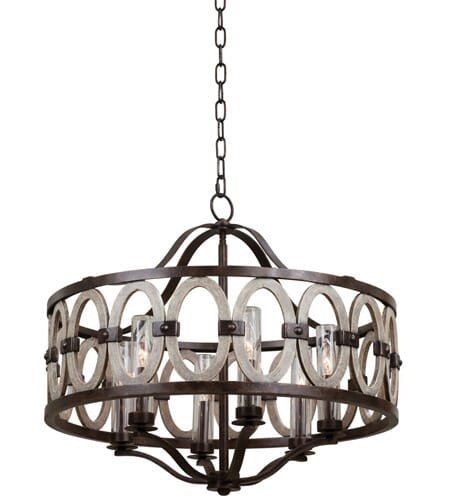 Kalco Belmont 6-Light Outdoor Hanging Light in Florence Gold