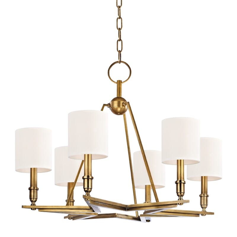 Hudson Valley Bethesda 6-Light Chandelier in Aged Brass