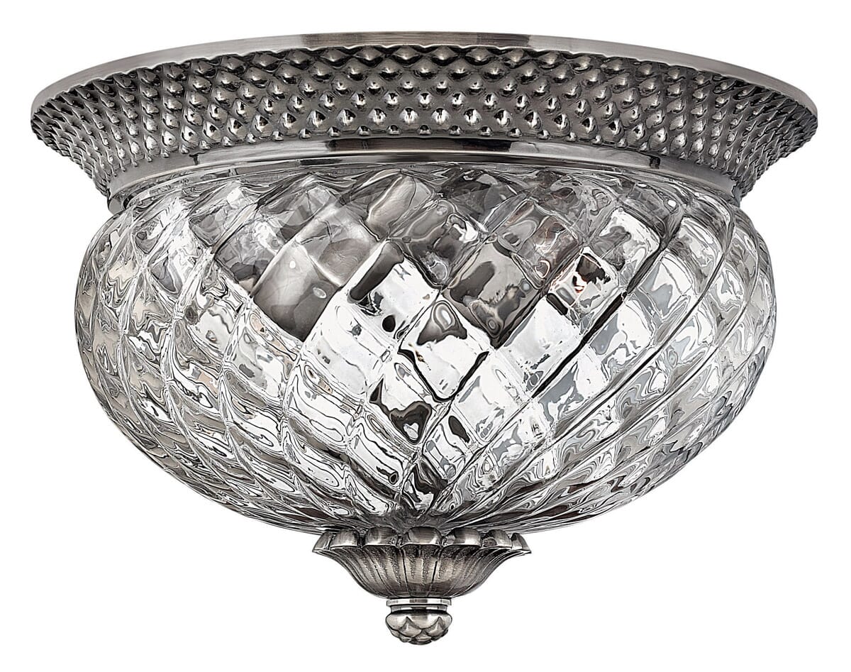 Hinkley Plantation 2-Light Pineapple Ceiling Light in Polished Antique Nickel