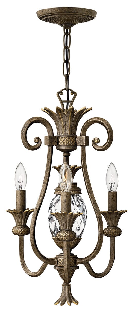 Hinkley Plantation 3-Light Mini Chandelier in Pearl Bronze