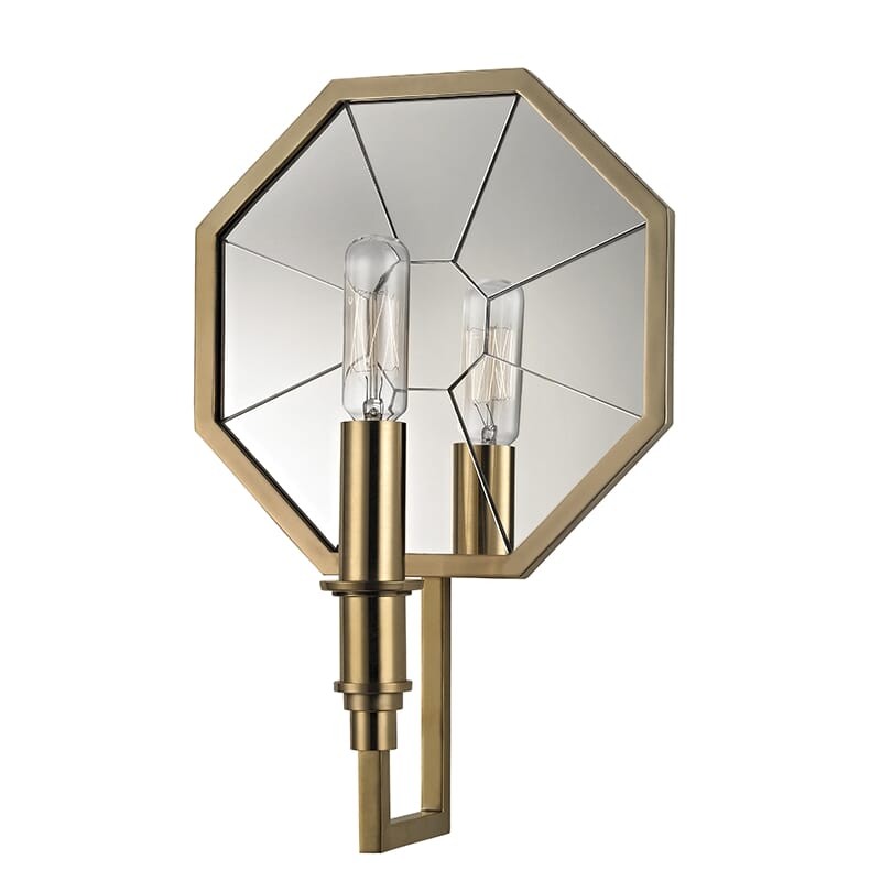 Hudson Valley Cushing 12" Wall Sconce in Aged Brass