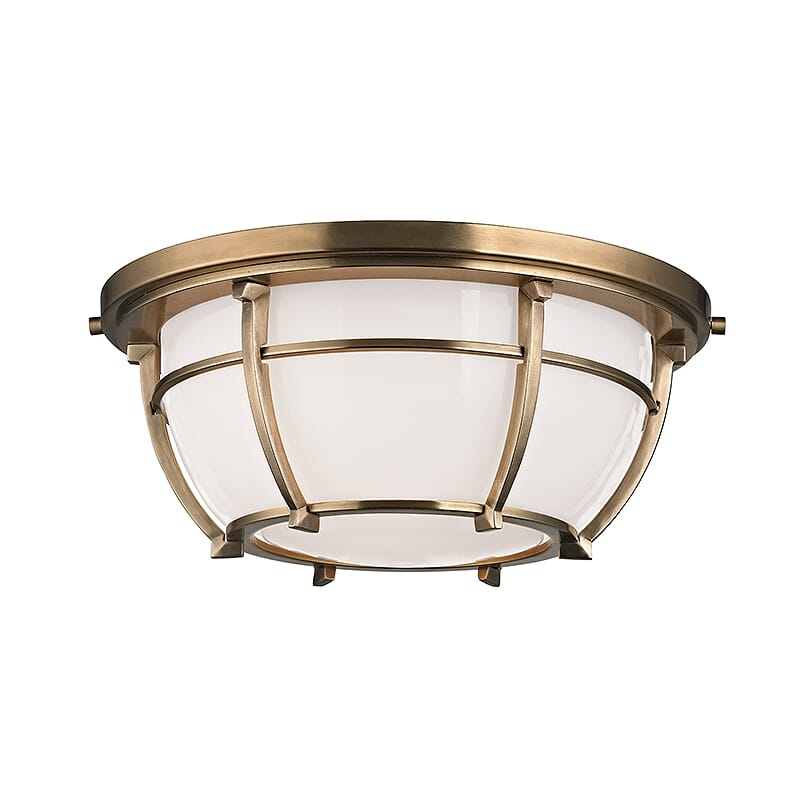 Hudson Valley Conrad 2-Light Ceiling Light in Aged Brass