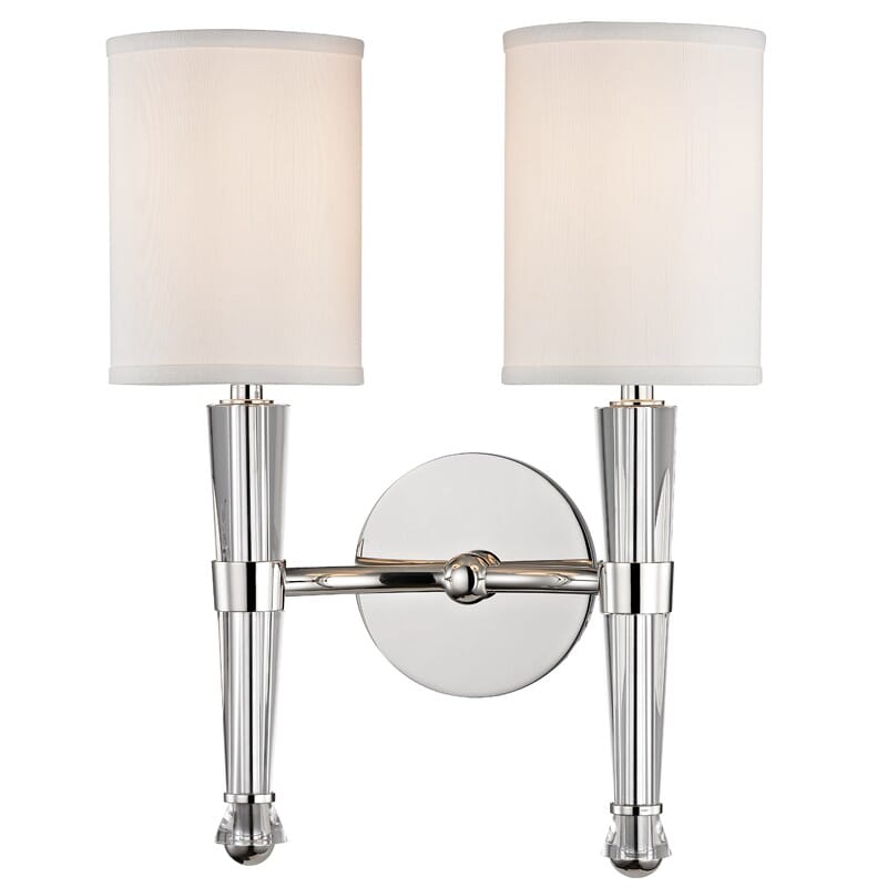 Hudson Valley Volta 2-Light 15" Wall Sconce in Polished Nickel