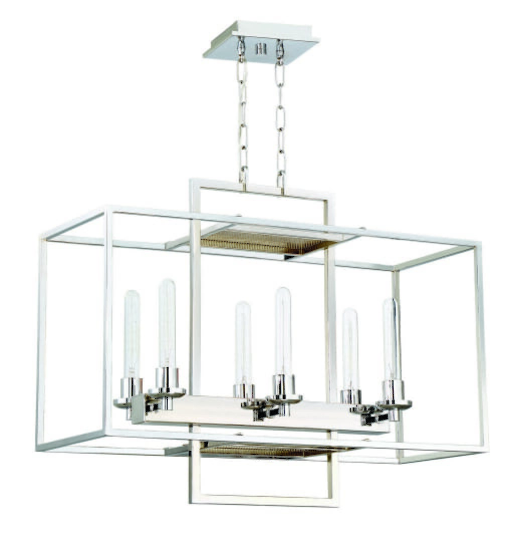 Craftmade Cubic 6-Light 30" Transitional Chandelier in Chrome