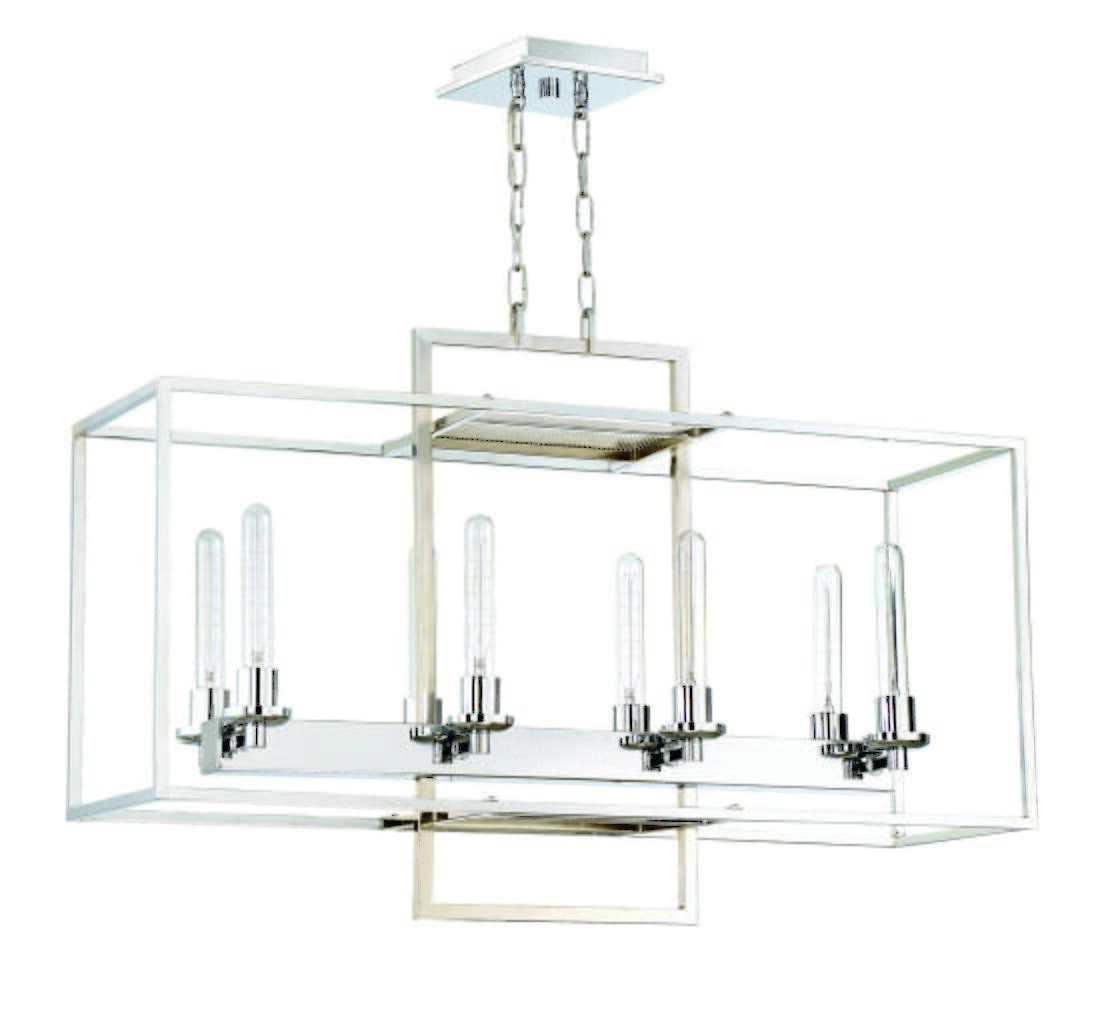 Craftmade Cubic 8-Light 36" Transitional Chandelier in Chrome