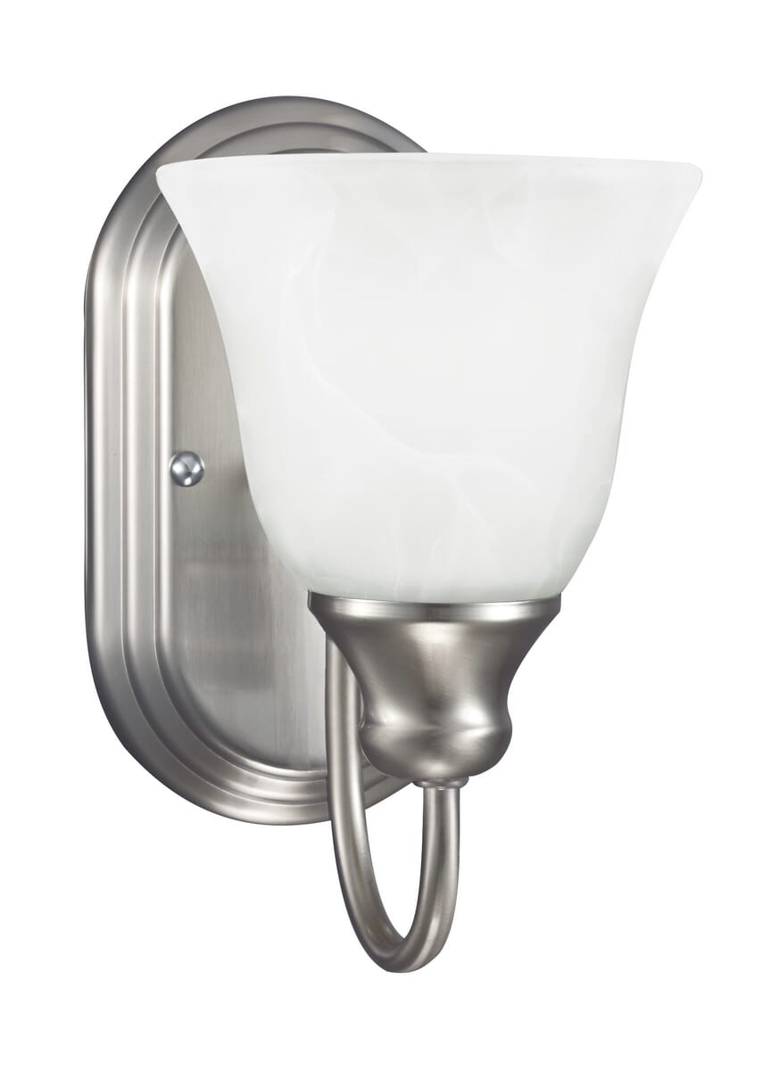 Sea Gull Windgate 9" Wall Sconce in Brushed Nickel