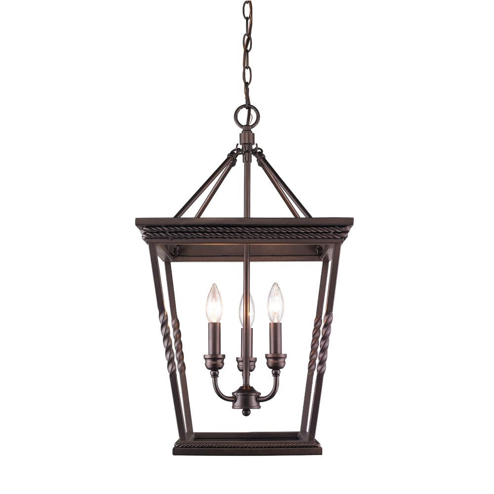 Golden Davenport 3-Light Foyer Light in Etruscan Bronze