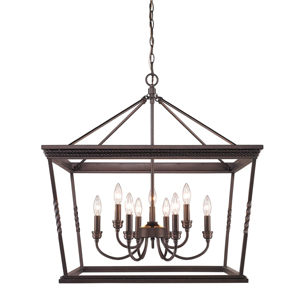 Golden Davenport 9-Light Foyer Light in Etruscan Bronze