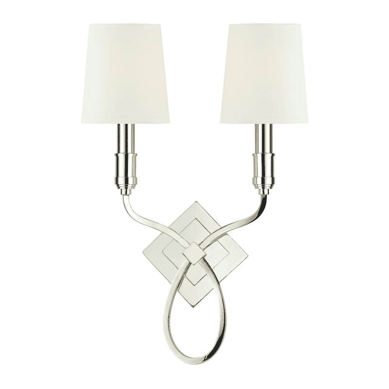 Hudson Valley Westbury 2-Light 19" Wall Sconce in Polished Nickel