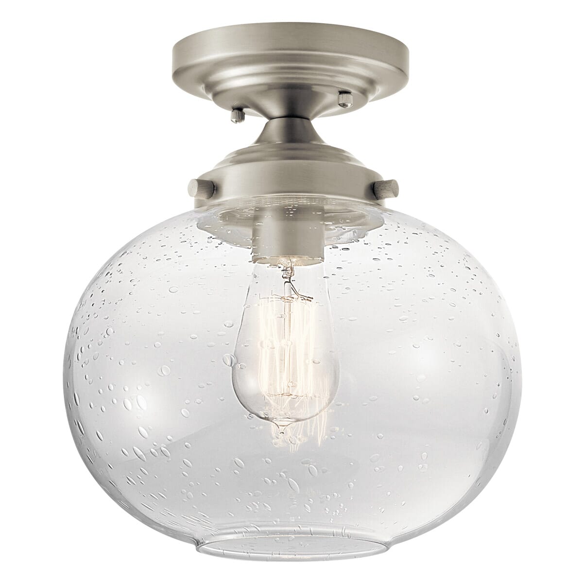 Kichler Avery Clear Seeded Ceiling Light in Brushed Nickel