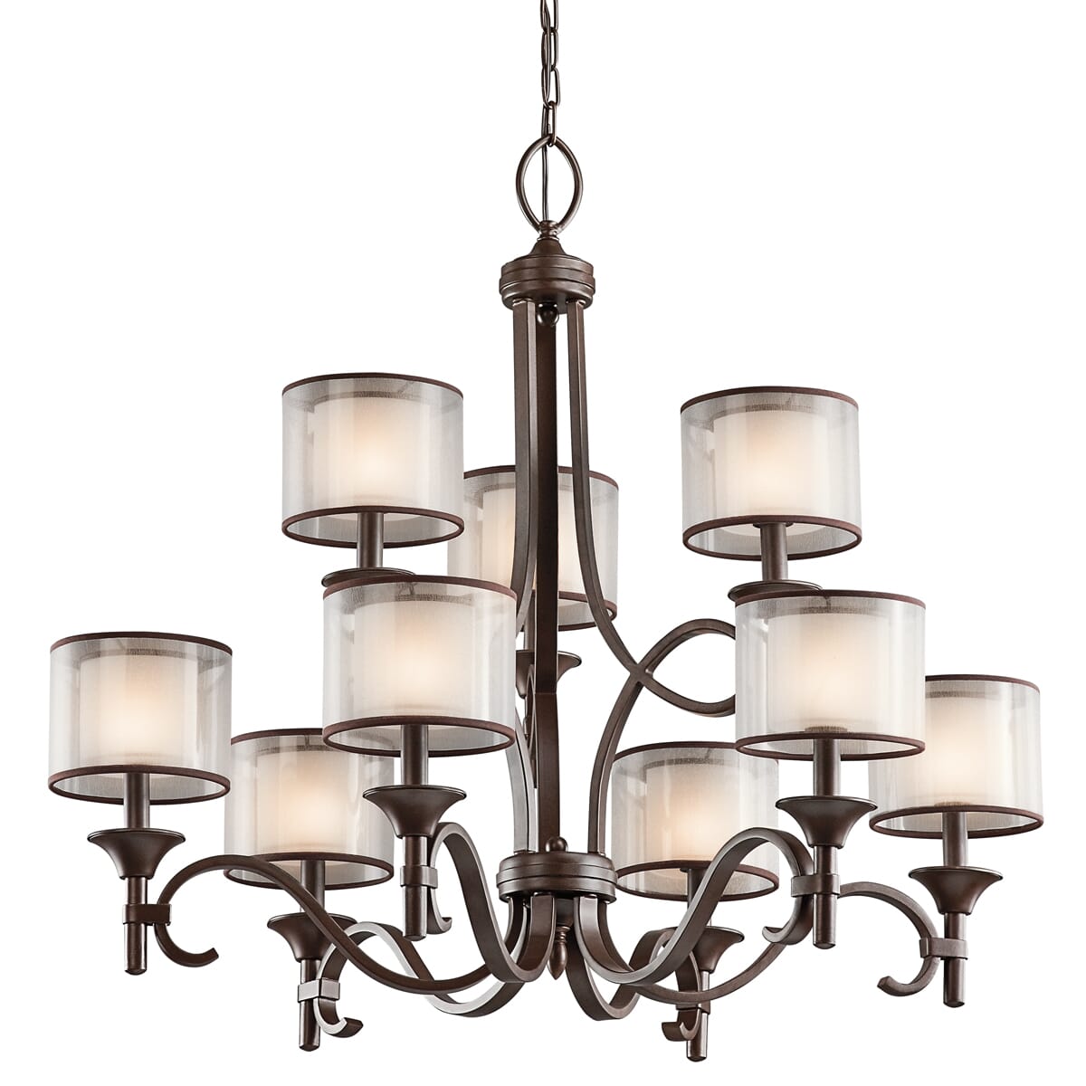 Kichler Lacey 9-Light 34" Chandelier in Mission Bronze