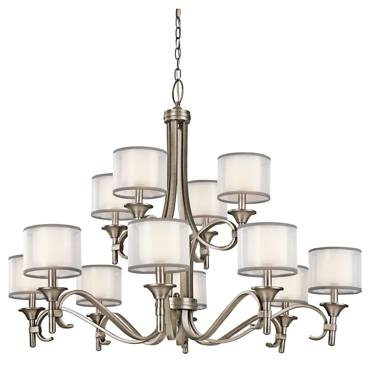 Kichler Lacey 12-Light Chandelier in Antique Pewter