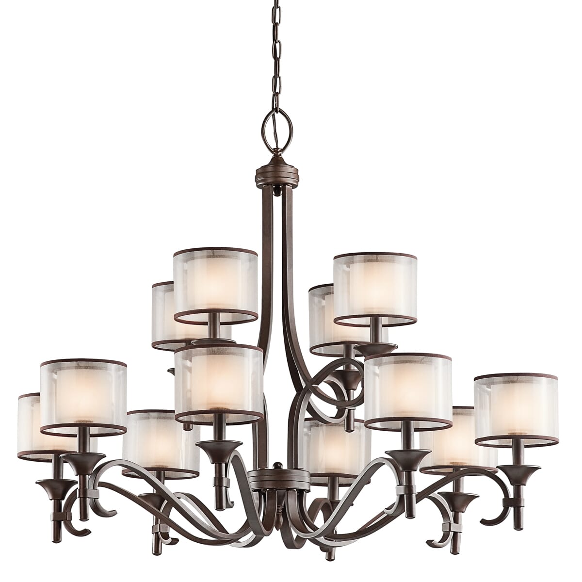 Kichler Lacey 12-Light Chandelier in Mission Bronze