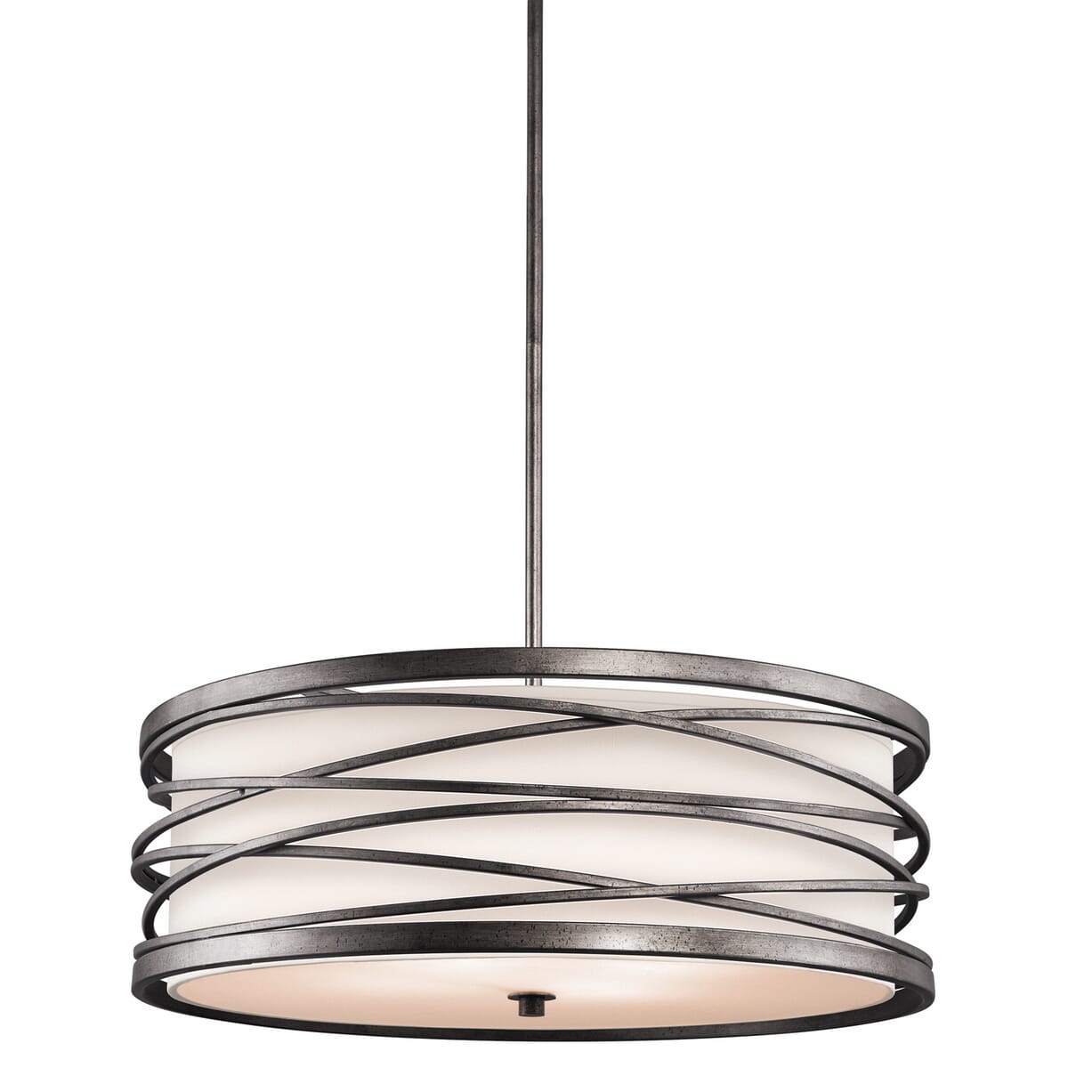 Kichler Krasi 4-Light Round Linear Chandelier in Warm Bronze