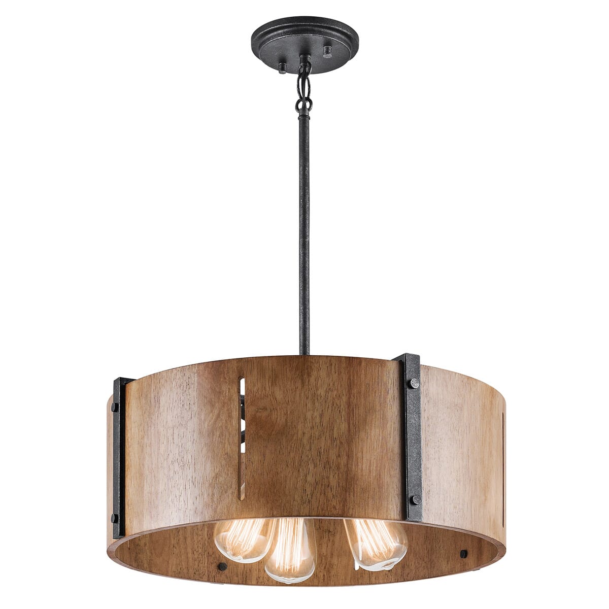 Kichler Elbur 3-Light Pendant/Semi Flush in Distressed Black