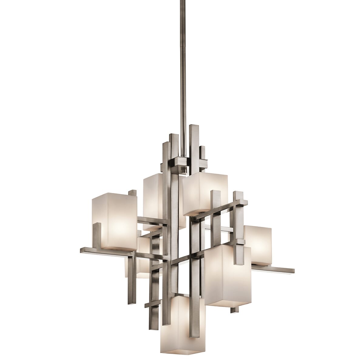 Kichler City Lights 7-Light 23.5" Multi-Tier Chandelier in Classic Pewter