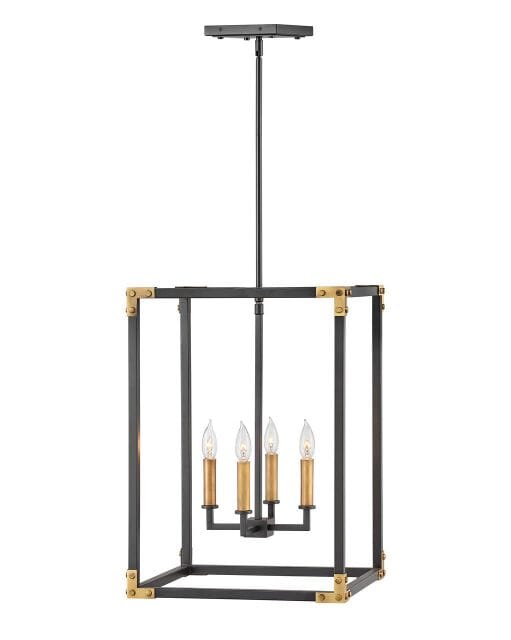 Hinkley Louis 4-Light Chandelier in Satin Black