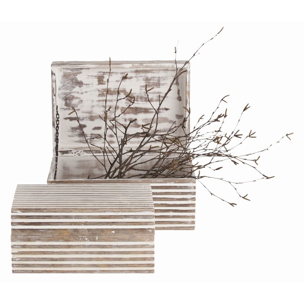 Arteriors Trinity Boxes in Whitewashed Wood (Set of 2)