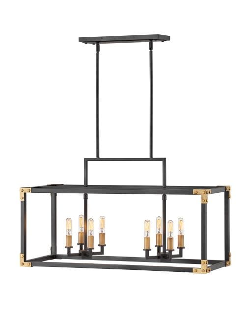 Hinkley Louis 8-Light Chandelier in Satin Black