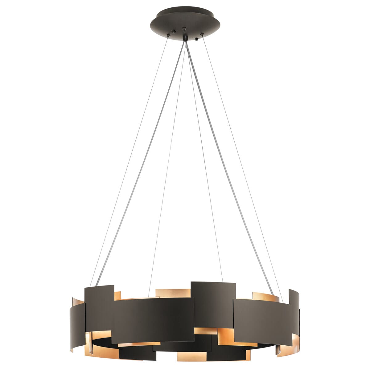 Kichler Moderne 26.5" 2-Light Chandelier Round Pendant in Olde Bronze