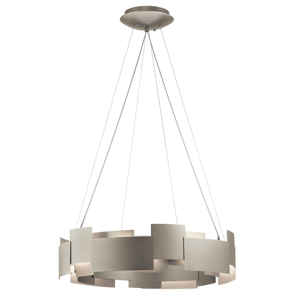 Kichler Moderne 26.5" 2-Light Chandelier Round Pendant in Satin Nickel