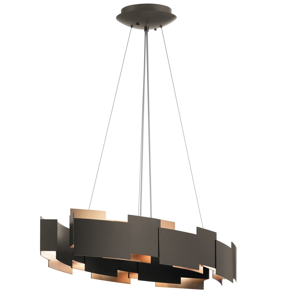 Kichler Moderne 16.25" 2-Light Chandelier Oval Pendant in Olde Bronze