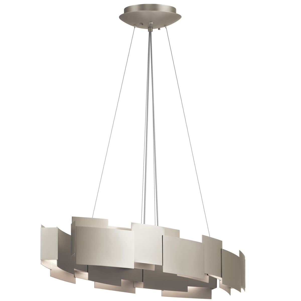 Kichler Moderne 16.25" 2-Light Chandelier Oval Pendant in Satin Nickel