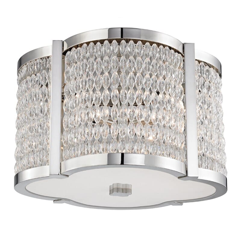 Hudson Valley Ballston 4-Light Quatrefoil Ceiling Light in Polished Nickel