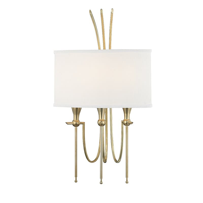 Hudson Valley Damaris by Corey Damen Jenkins 3-Light Wall Sconce in Aged Brass