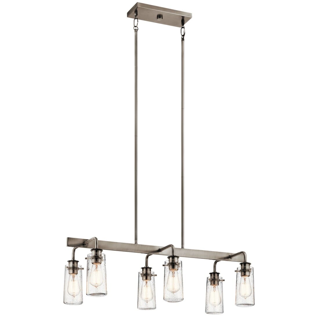 Kichler Braelyn 34" 6-Light Linear Chandelier in Classic Pewter