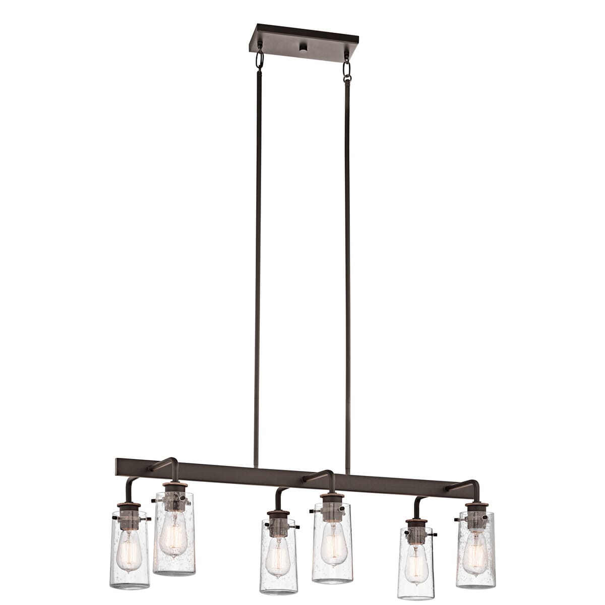 Kichler Braelyn 6-Light Linear Chandelier in Olde Bronze