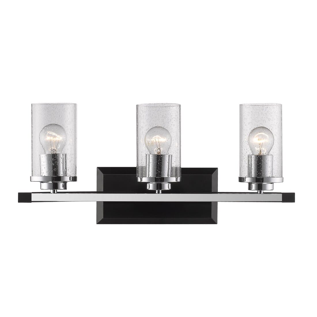 Golden Mercer 3-Light 22" Bathroom Vanity Light in Black