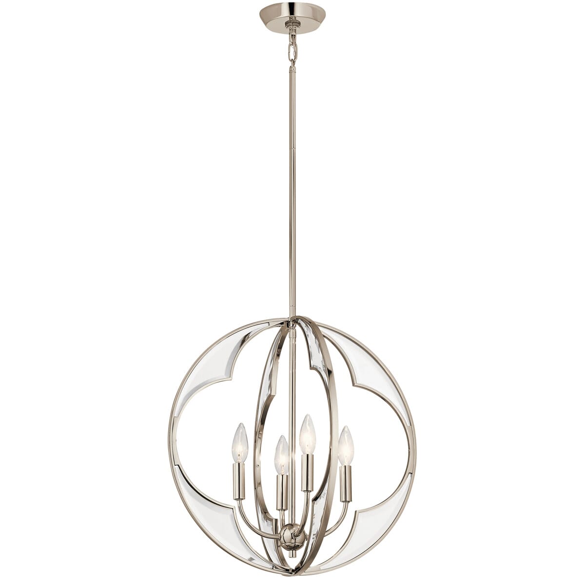 Kichler Montavello 4-Light Clear Beveled Chandelier in Polished Nickel