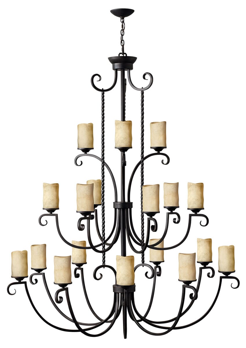 Hinkley Casa 18-Light Three Tier Chandelier in Olde Black