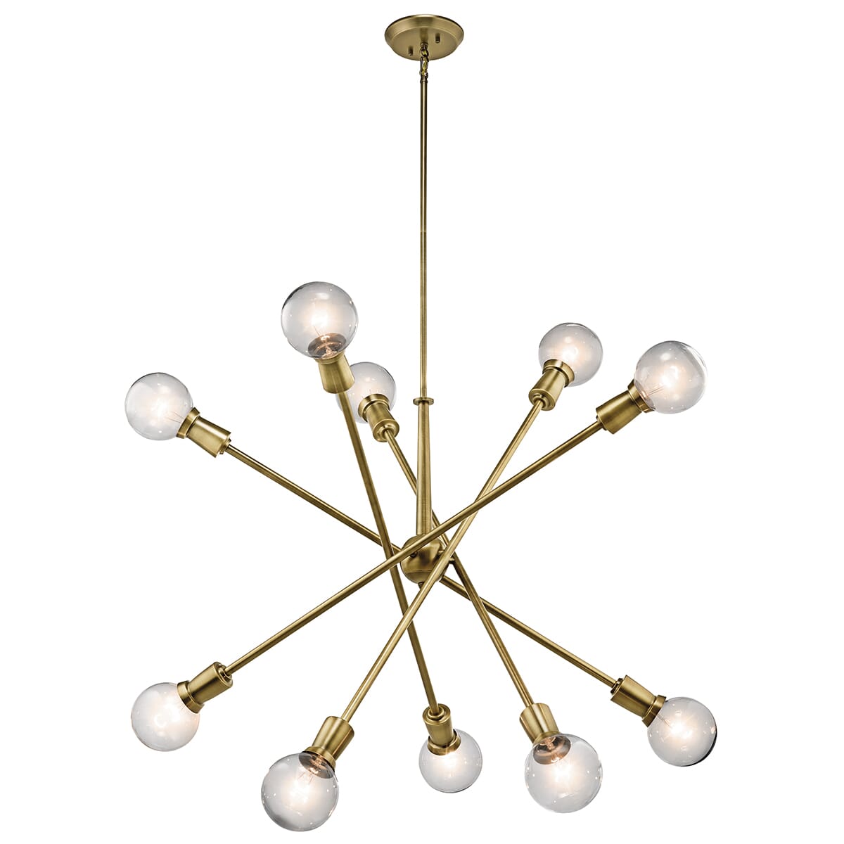 Kichler Armstrong 10-Light Large Chandelier in Natural Brass