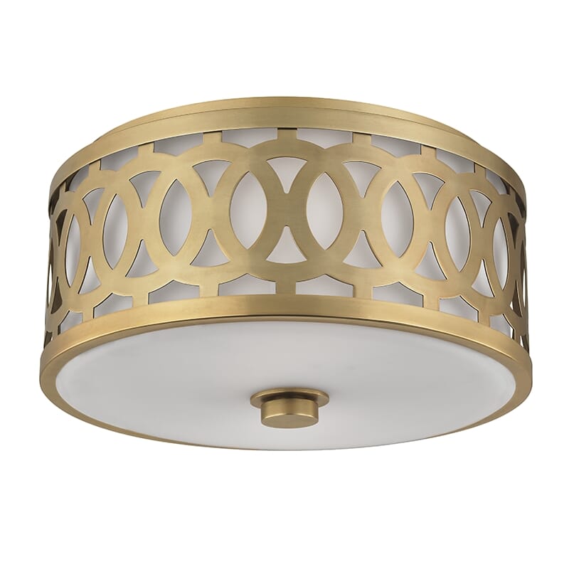 Hudson Valley Genesee 2-Light Ceiling Light in Aged Brass