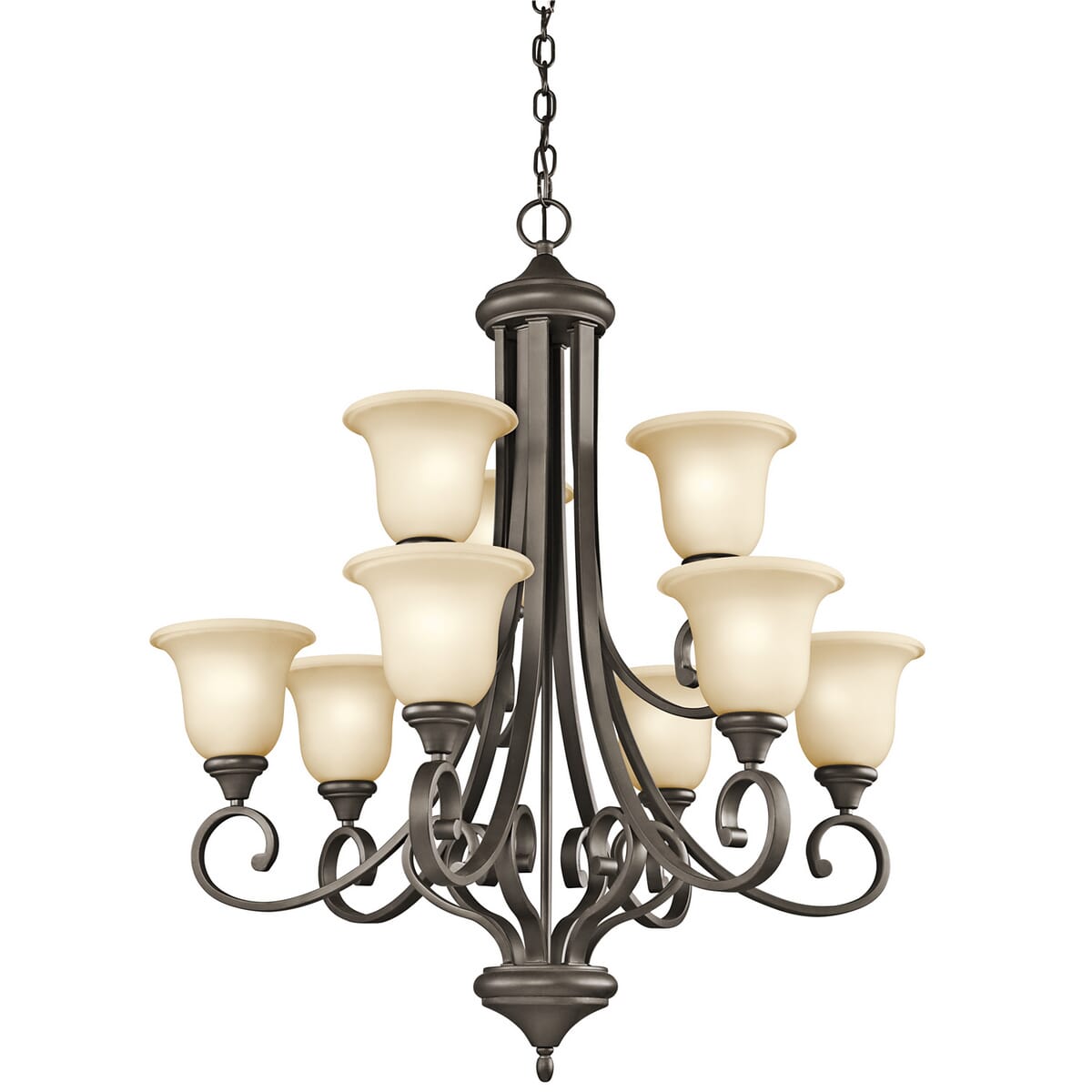 Kichler Builder Monroe 9-Light Chandelier in Olde Bronze