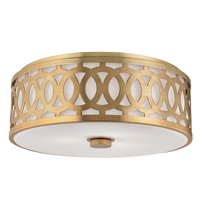 Hudson Valley Genesee 3-Light Ceiling Light in Aged Brass