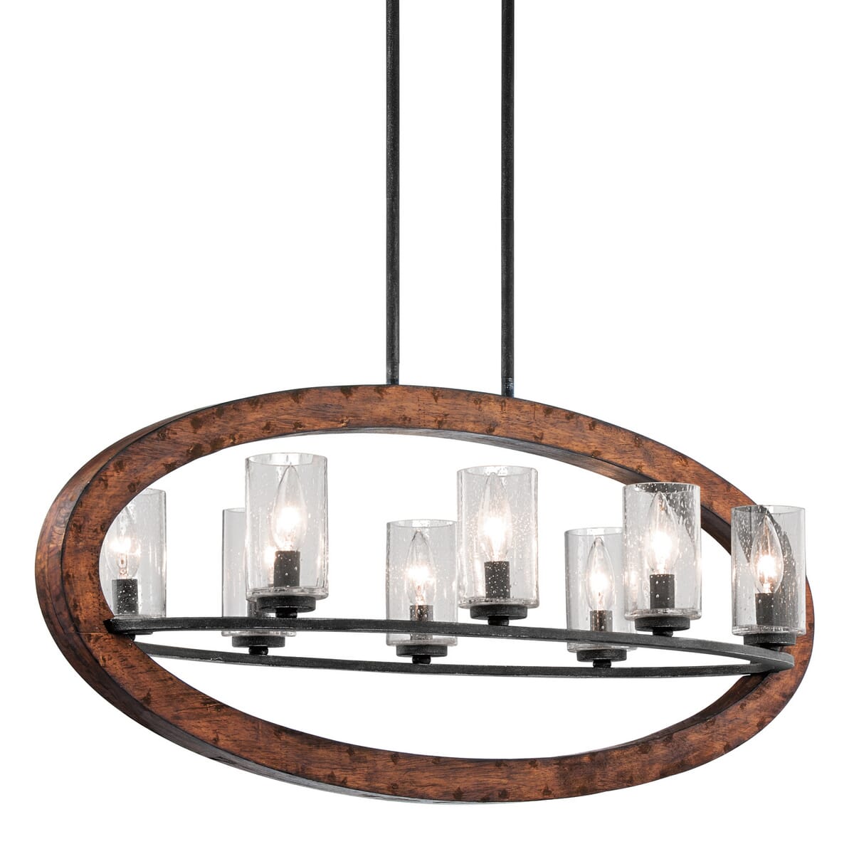 Kichler Grand Bank 8-Light Double Linear Chandelier in Auburn